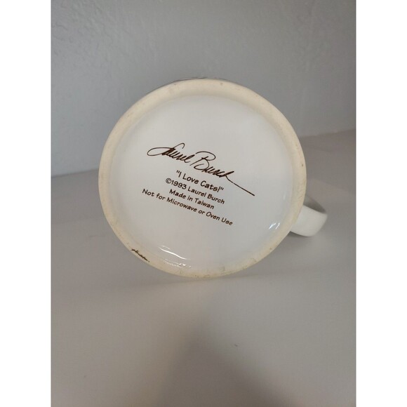 I Love Cats Coffee Mug Cup Laurel Burch 1993 Colorful Art 12 oz Collectible - Picture 4 of 4